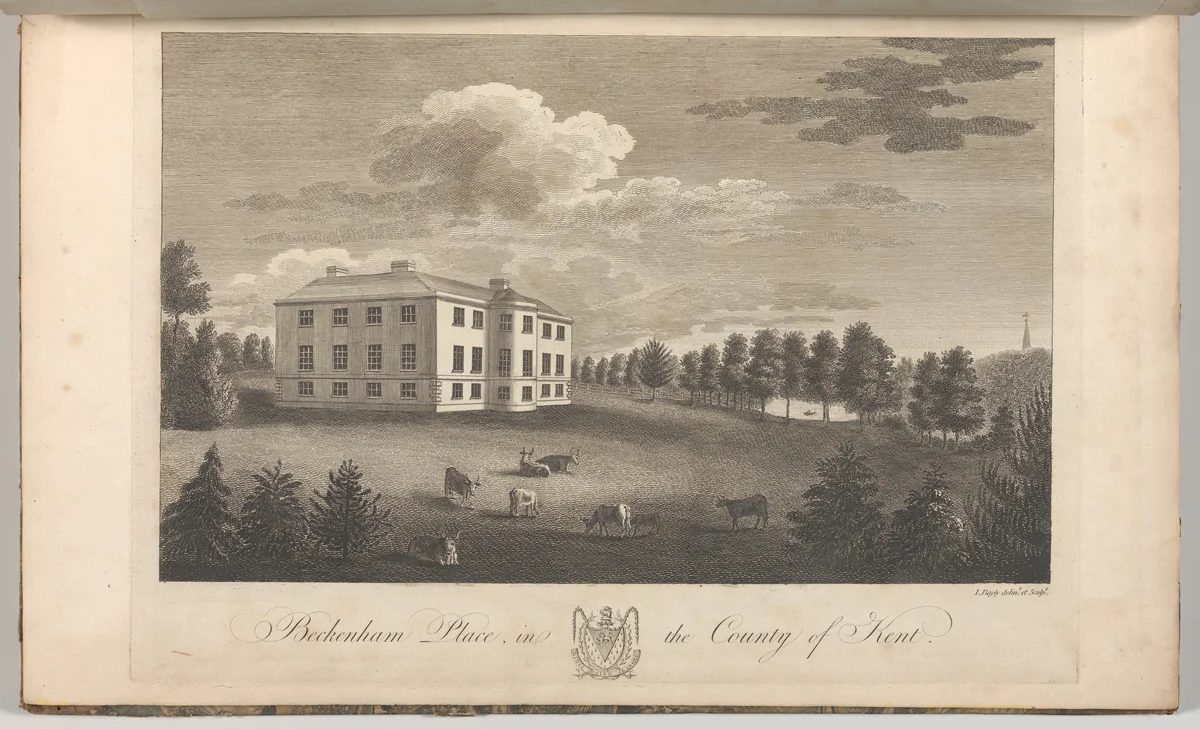 Beckenham Place in the County of Kent, from Edward Hasted's, The History and Topographical Survey of the County of Kent, vols. 1-3 by John Bayly, book, 1778