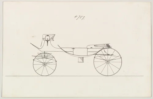 Design for Vis-à-vis/ Barouche, no. 757 by Brewster & Co., drawing, 1850-1870