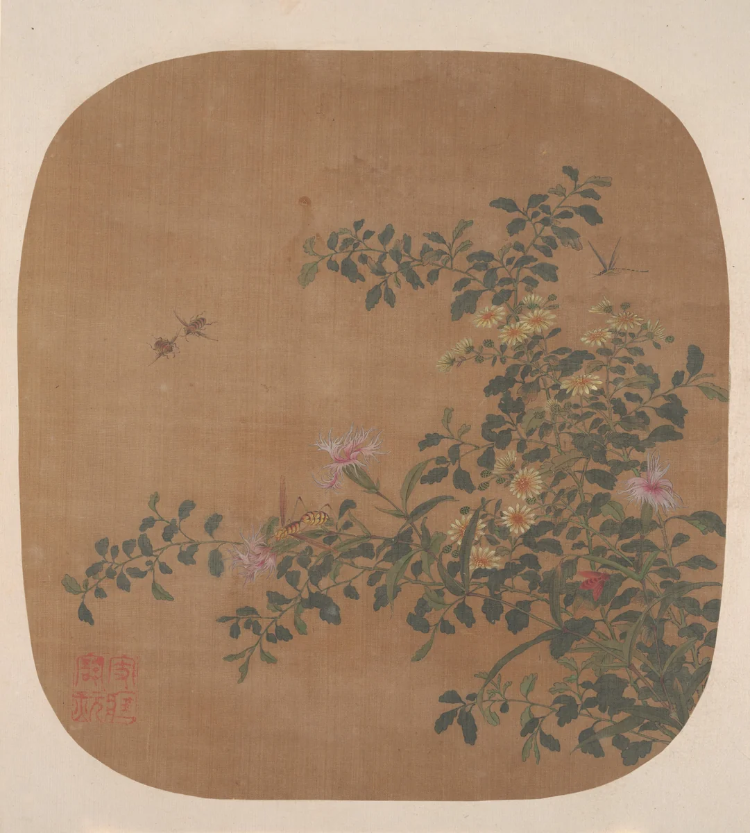 Flowers and Bees by Unidentified Artist, painting, 1700-1799