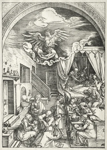 Life of the Virgin: Nativity of the Virgin by Albrecht Dürer, print, 1504-1505