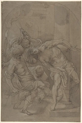 The Flagellation of Christ by Matthäus Gundelach, drawing, 1632