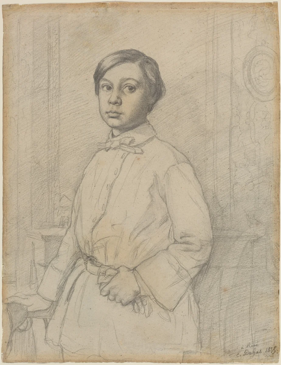 René de Gas [recto] by Edgar Degas, drawing, 1855