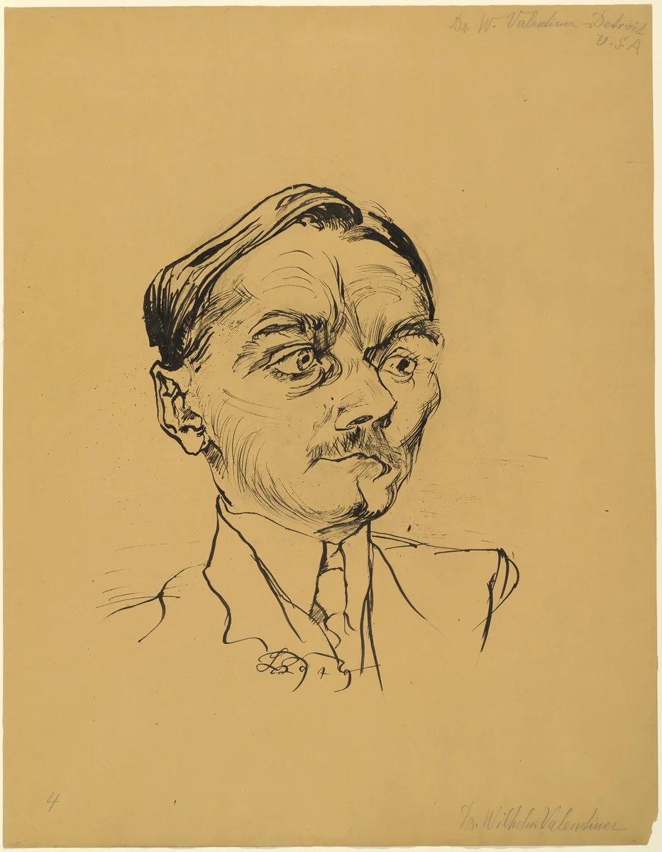 Dr. Wilhelm Valentiner by Ludwig Meidner, drawing, 1919