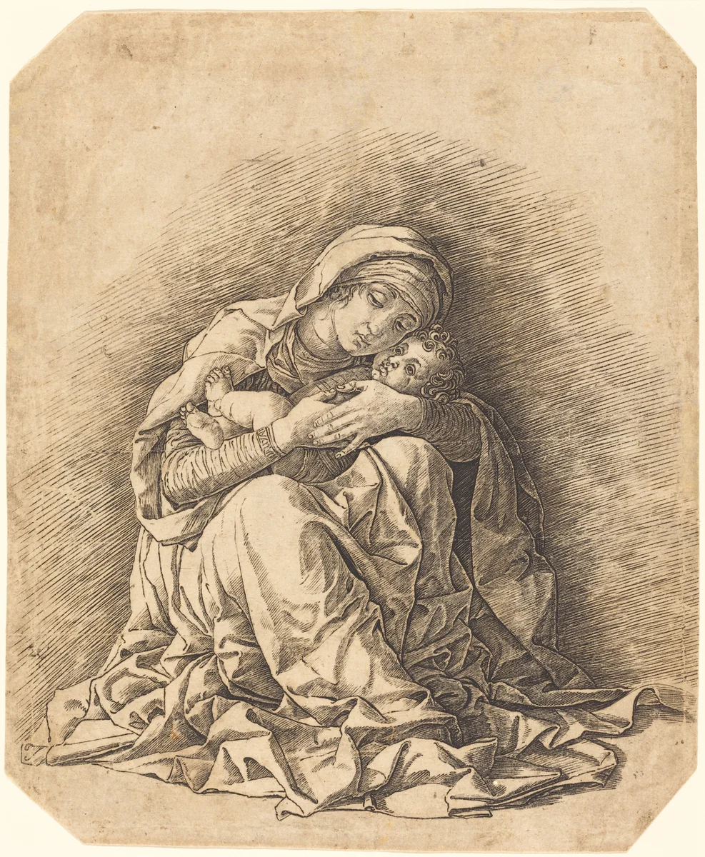 The Virgin and Child by Andrea Mantegna, print, 1485-1495