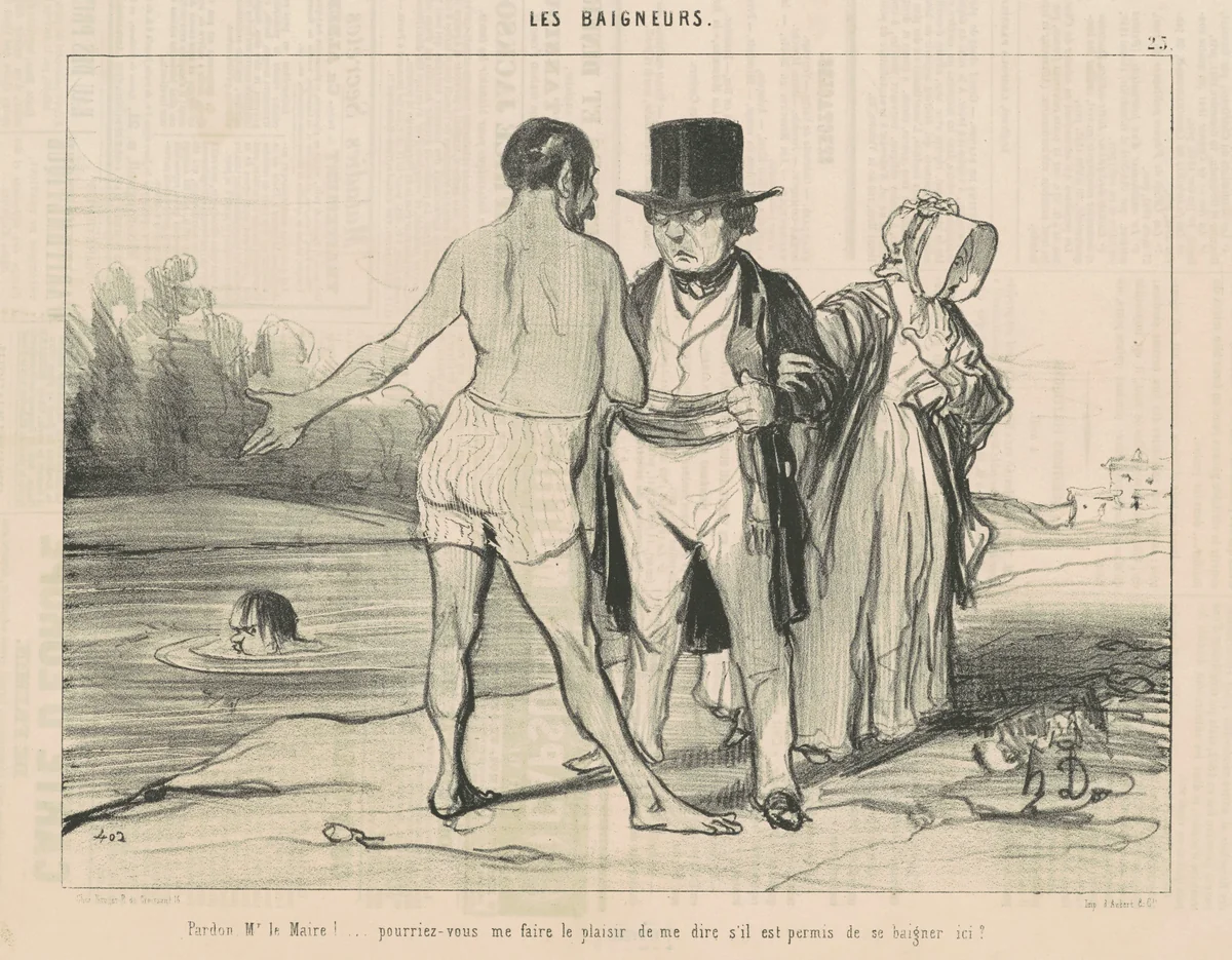 Pardon, Mr Le Maire! ... pourriez-vous ... by Honoré Daumier, print, 1842