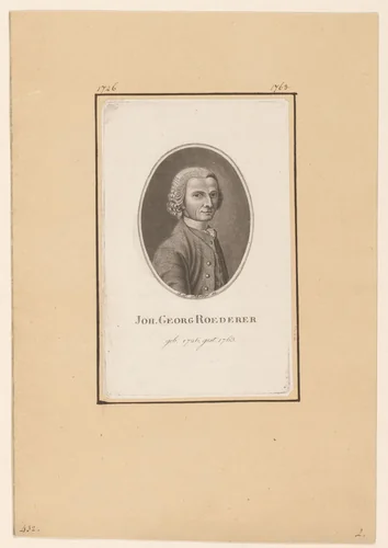 Portret van Johann Georg Roederer by Johan Friedrich Schrötter, print, 1780-1836