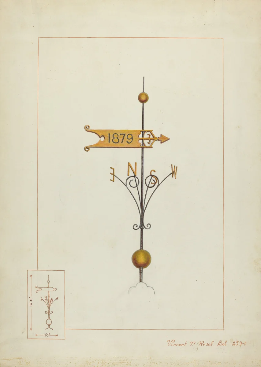 Weather Vane by Vincent P. Rosel, index of american design, 1937