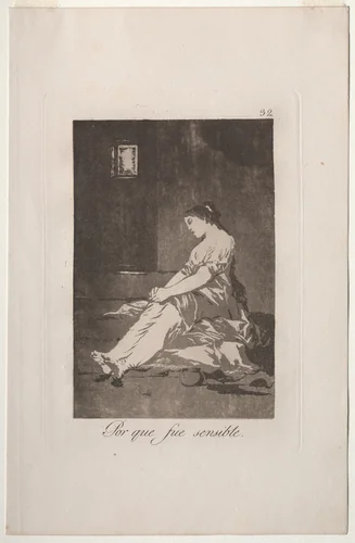 Because She Was Susceptible, Plate 32 by Francisco de Goya, print, 1799