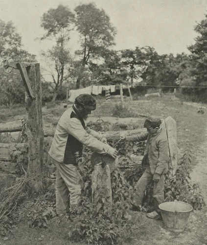 At the Grindstone--A Suffolk Farmyard by Peter Henry Emerson, photograph, 1888