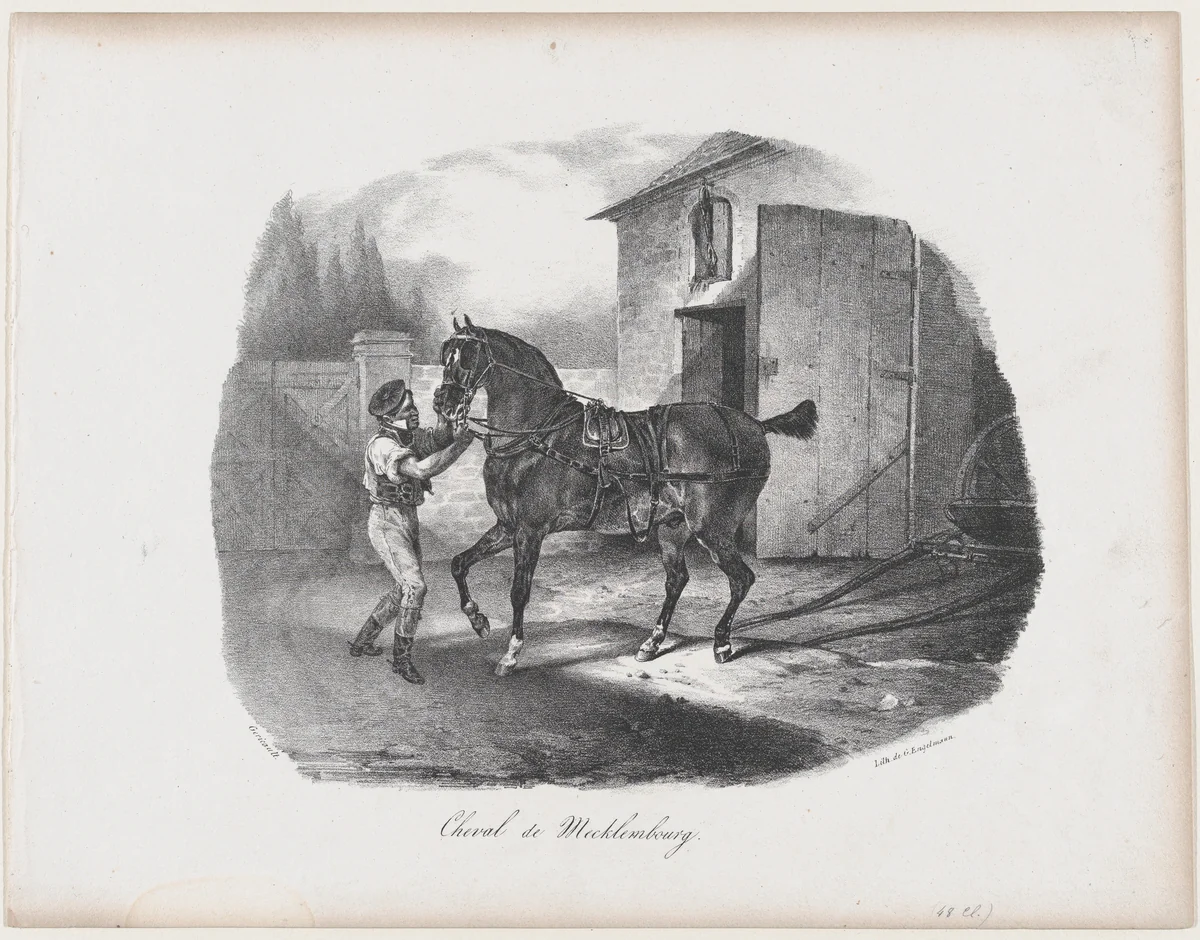 The Horse of Mecklembourg by Théodore Gericault, print, 1822