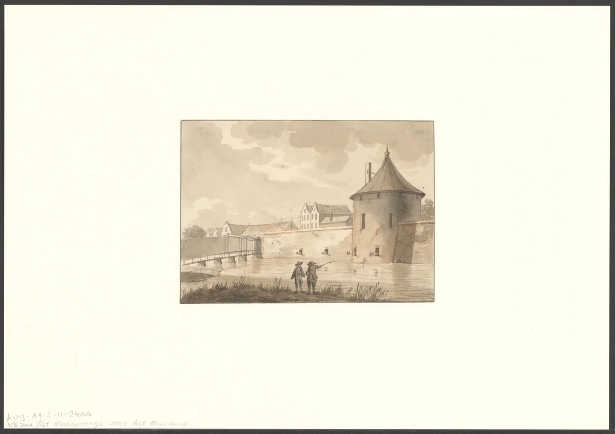 Gezicht op de stadspoort van Amsterdam by anonymous, drawing, 1700-1799
