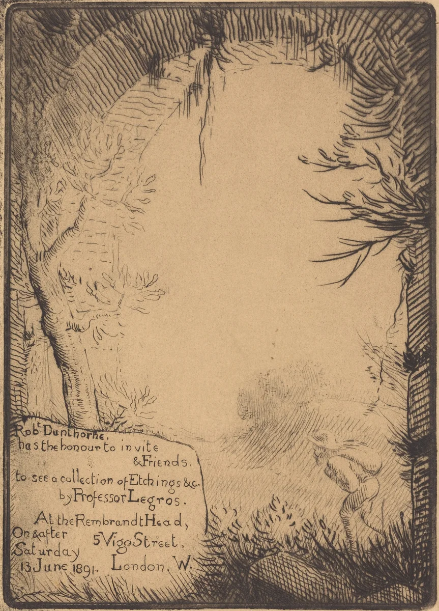 Plate made for an Exhibition at the Dunthorne Home (Planche faite pour une exposition chez Dunthorne) by Alphonse Legros, print, 1837-1911