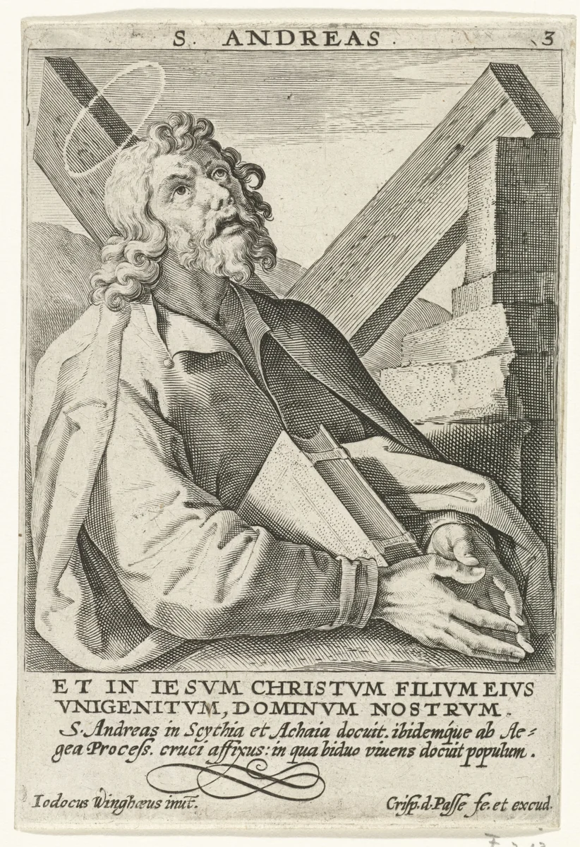 Apostel Andreas by Unknown, print, 1594