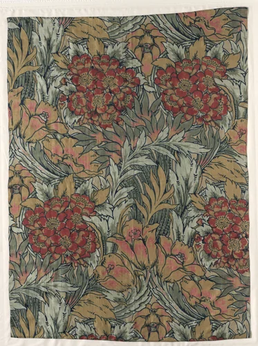 Fragment with Tulip and Flower Design by Liberty and Company, textile, 1890