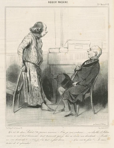 Qu'as-tu donc, Robert? ... by Honoré Daumier, print, 1841