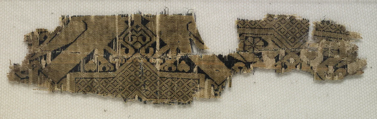 Textile Fragment with Portions of Eight-Pointed Star and Birds by Unknown, textile, 1000-1199