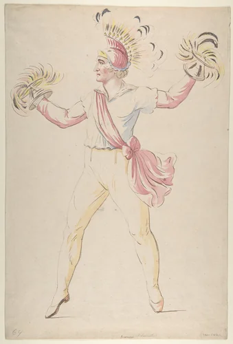 Franconi, Twirling Flaming Cones by Abraham Louis Rodolphe Ducros, drawing, 1768-1810