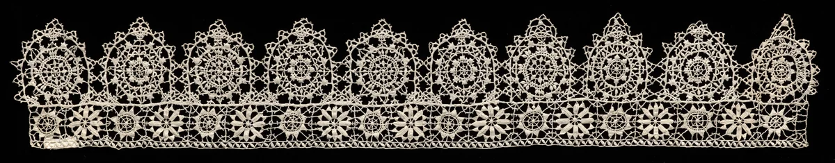 Needlepoint (Reticella) Lace Insertion and Edging by Unknown, textile, 1550-1599