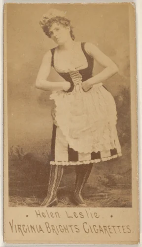 Helen Leslie, from the Actors and Actresses series (N45, Type 1) for Virginia Brights Cigarettes by Allen & Ginter, photograph, 1885-1891