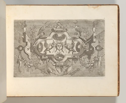 Targhe ed altri ornati di varie e capricciose invenzioni (Cartouches and other ornaments of various and capricious invention, page 4) by Jacob Floris, book, 1773