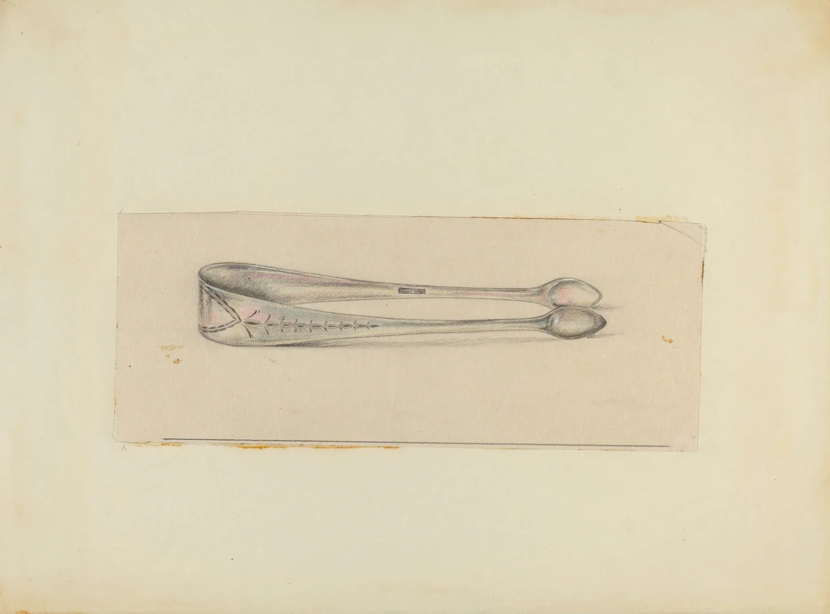 Silver Sugar Tongs by Mary Berner, index of american design, 1935-1942