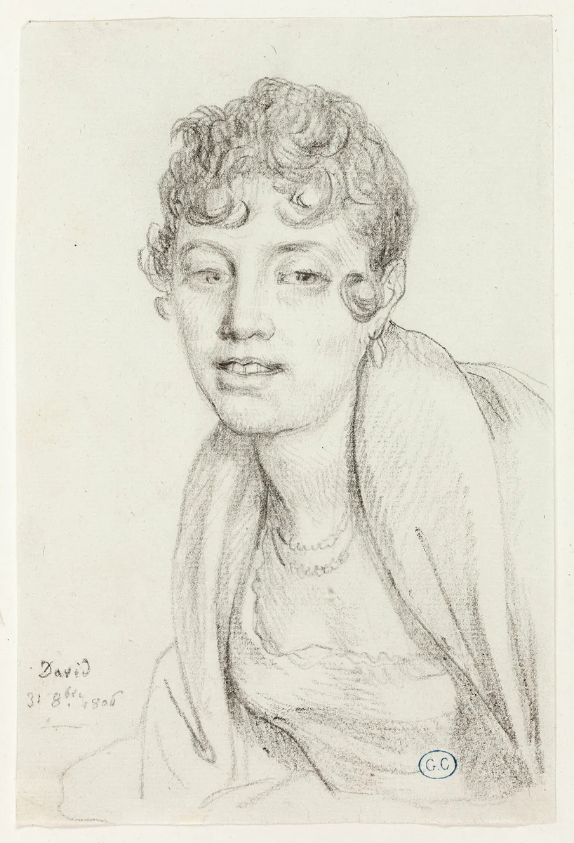 Bust of Angelique Mongez by Jacques-Louis David, drawing, 1806