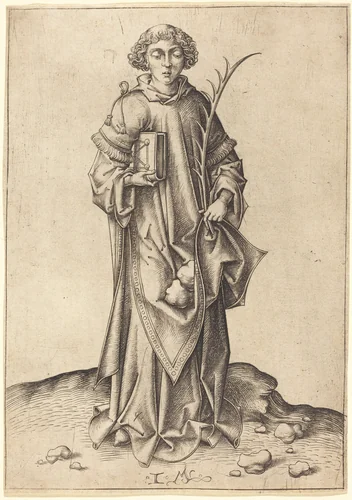 Saint Stephen by Israhel van Meckenem, print, 1445-1503