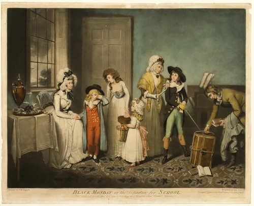 Black Monday, or the Departure for School by John Jones, print, 1790