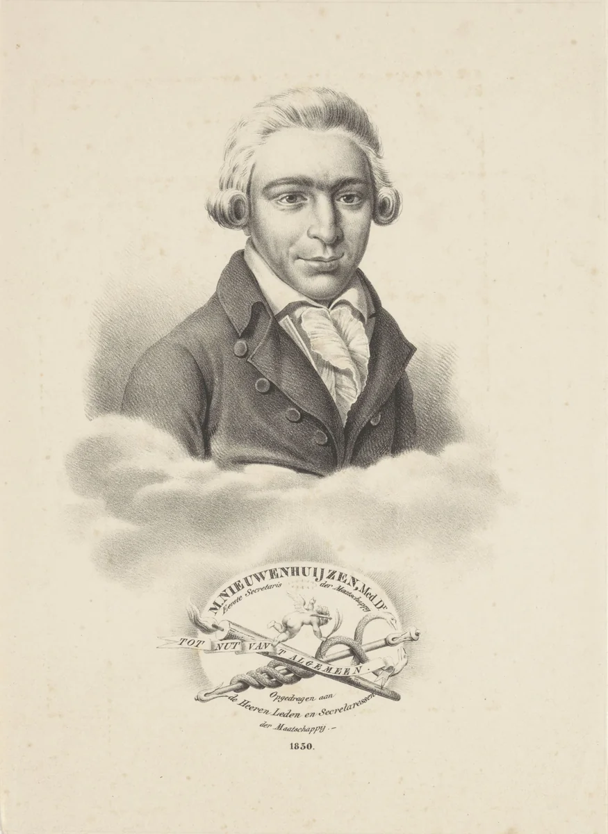 Portret van M. Nieuwenhuyzen by Petrus van den Eynde, print, 1830