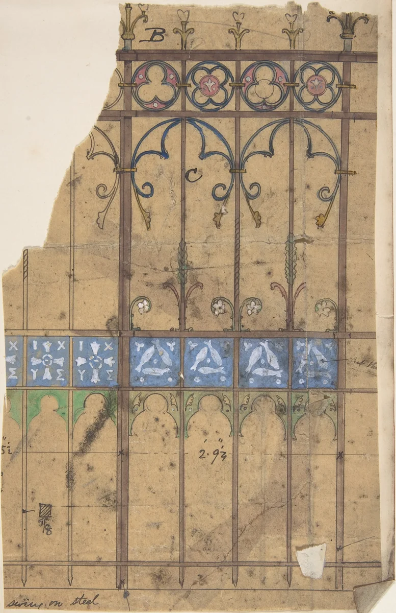 Design for a Church Gate by Richardson Ellson, drawing, 1875-1885