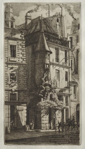 Tourelle de la rue de la Tixéranderie by Edmond Gosselin, print, 1853-1881