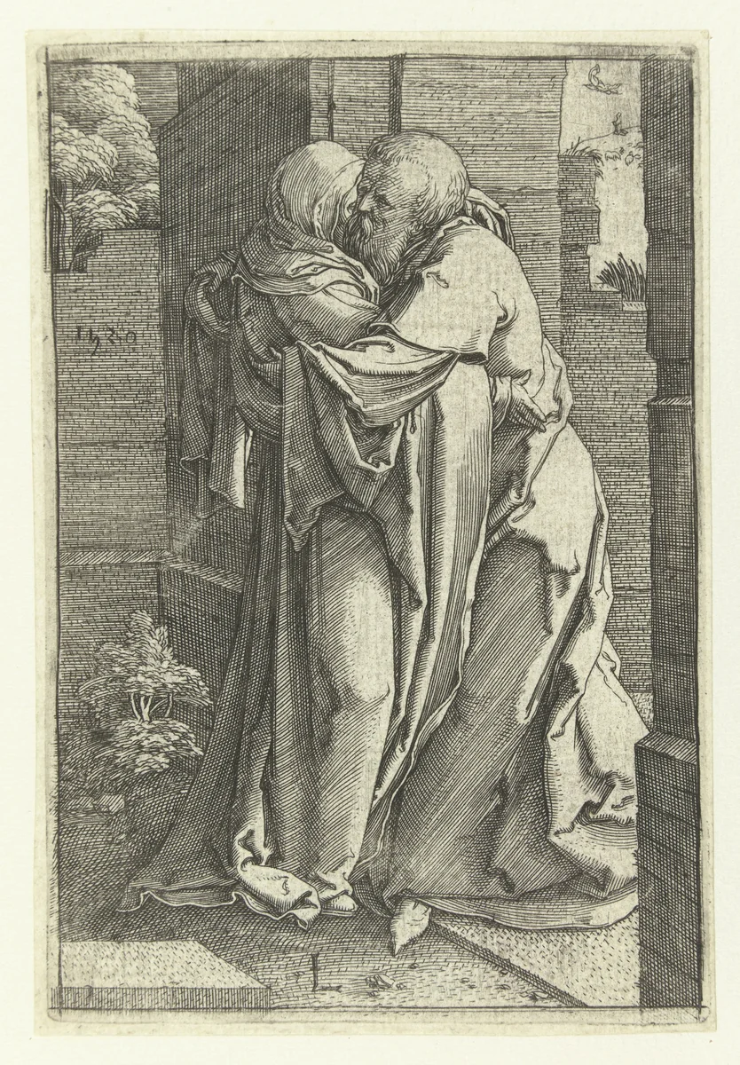 Ontmoeting bij de gouden poort by Unknown, print, 1520