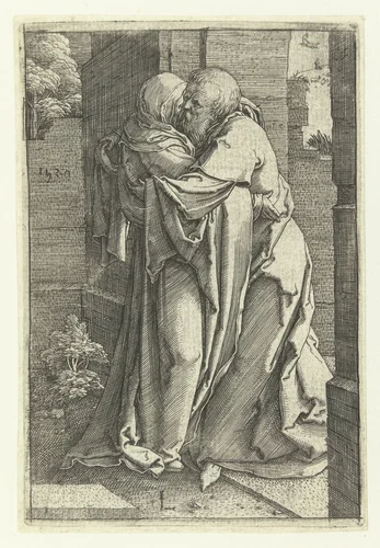 Ontmoeting bij de gouden poort by Unknown, print, 1520