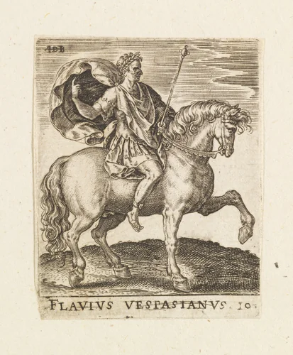 Flavius Vestasianus, from "Twelve Caesars on Horseback" by Abraham de Bruyn, print, 1560-1592