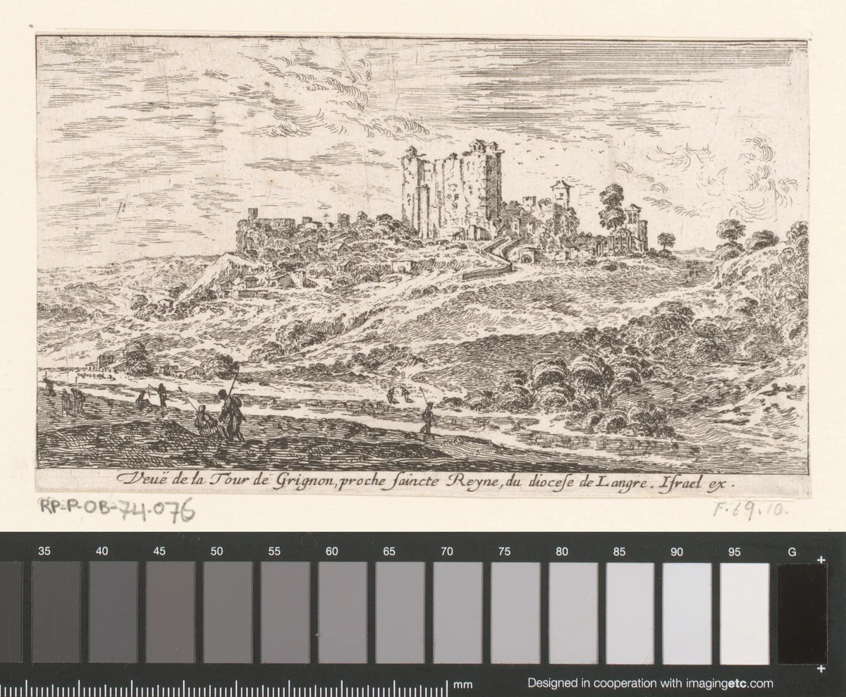 Gezicht op de toren van Grignon by Israël Silvestre, print, 1650