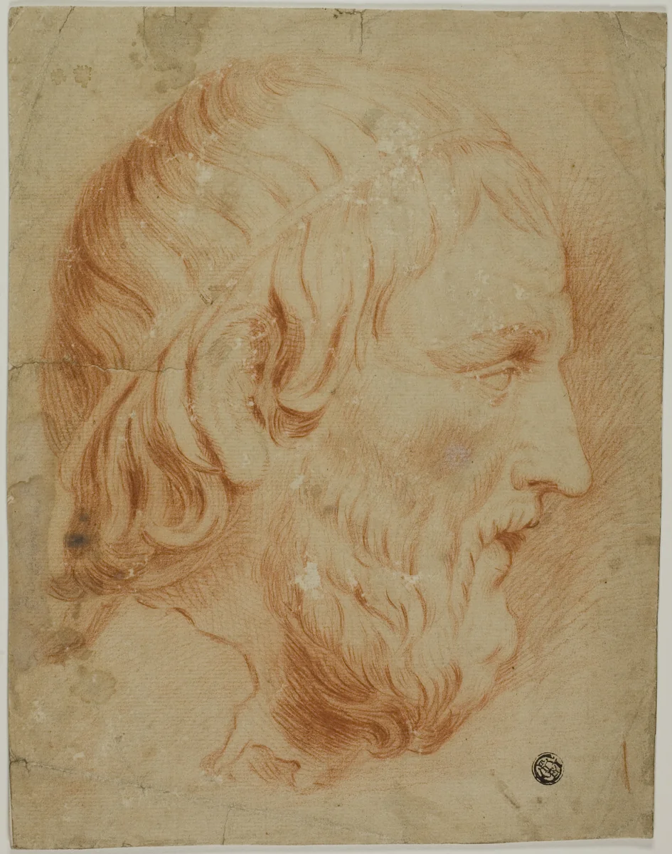 Classical Profile of Bearded Man by Unknown Artist, drawing, 1700-1799