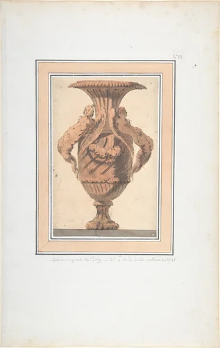 Design for Vase by Jacques Saly, drawing, 1730-1776