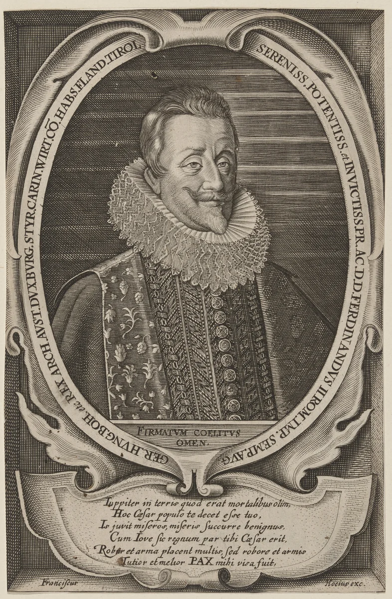 Ferdinand II, Roman Emperor by Francis Hocius, print