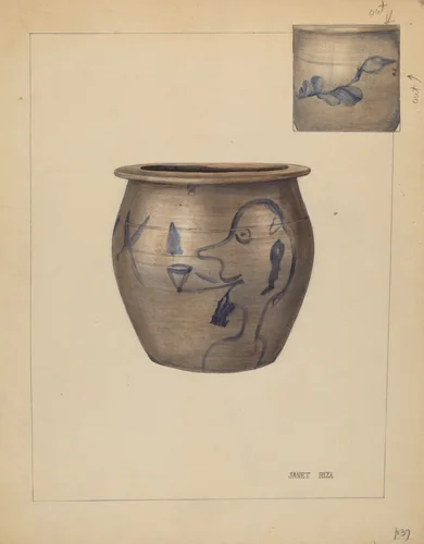 Miniature Crock by Janet Riza, index of american design, 1937