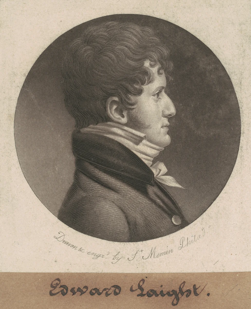 Edward Laight by Charles B. J. Févret de Saint-Mémin, print, 1807