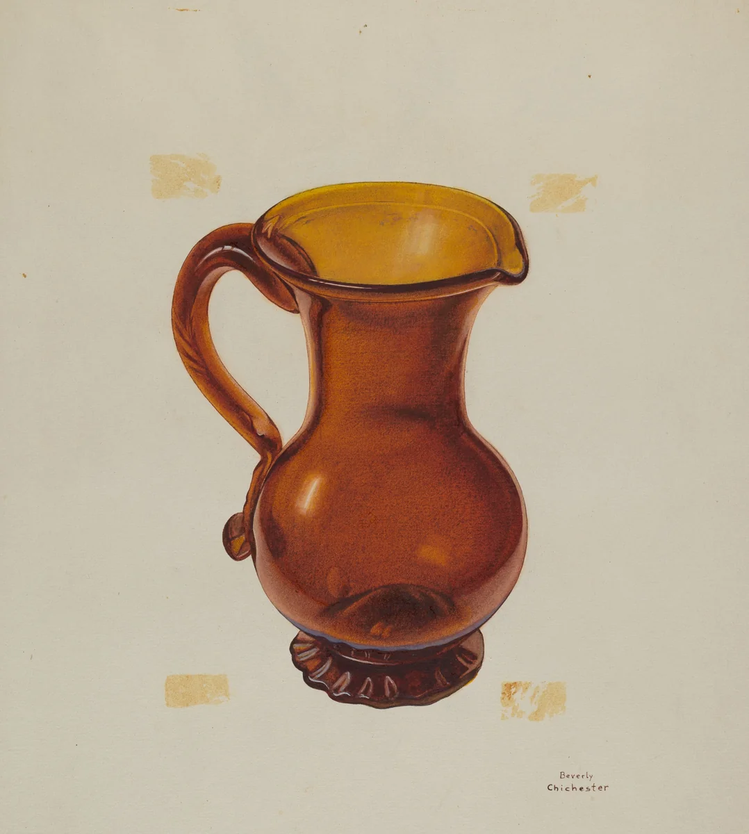 Pitcher by Beverly Chichester, index of american design, 1935-1942