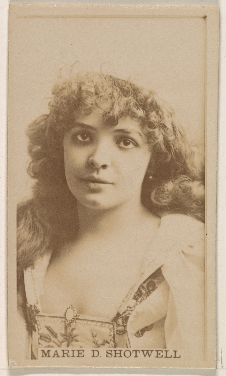 Marie D. Shotwell, from the Actresses series (N245) issued by Kinney Brothers to promote Sweet Caporal Cigarettes by Kinney Brothers Tobacco Company, photograph, 1890