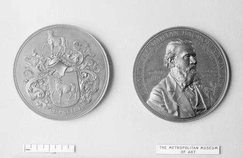 Portrait Memorial of C.M. Bachofen von Echt by Anton Scharff, metalwork, 1886