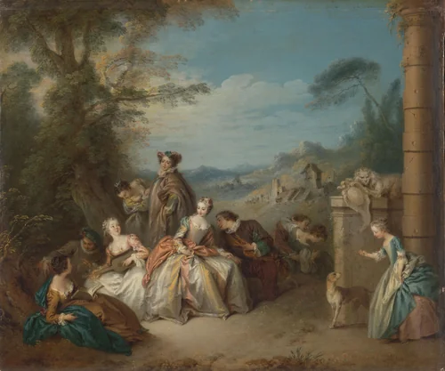 Fête galante in a Landscape by Jean Baptiste François Pater, painting, 1730-1735