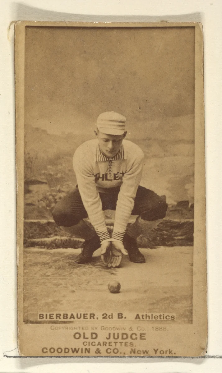 Bierbauer, 2nd Base, Philadelphia Athletics, from the Old Judge series (N172) for Old Judge Cigarettes by Goodwin & Company, photograph, 1888