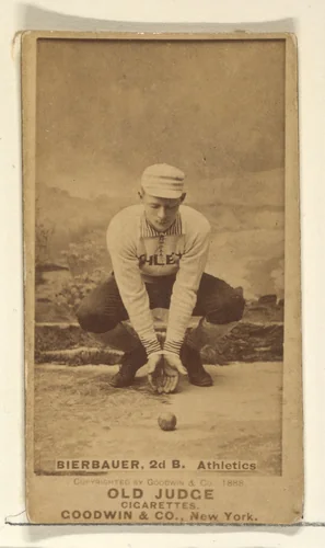 Bierbauer, 2nd Base, Philadelphia Athletics, from the Old Judge series (N172) for Old Judge Cigarettes by Goodwin & Company, photograph, 1888