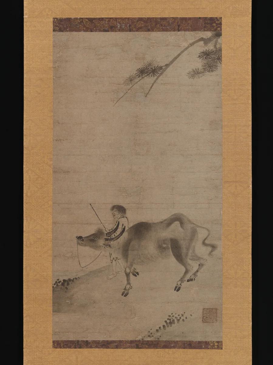 Oxherding by Sekkyakushi, painting, 1400-1449