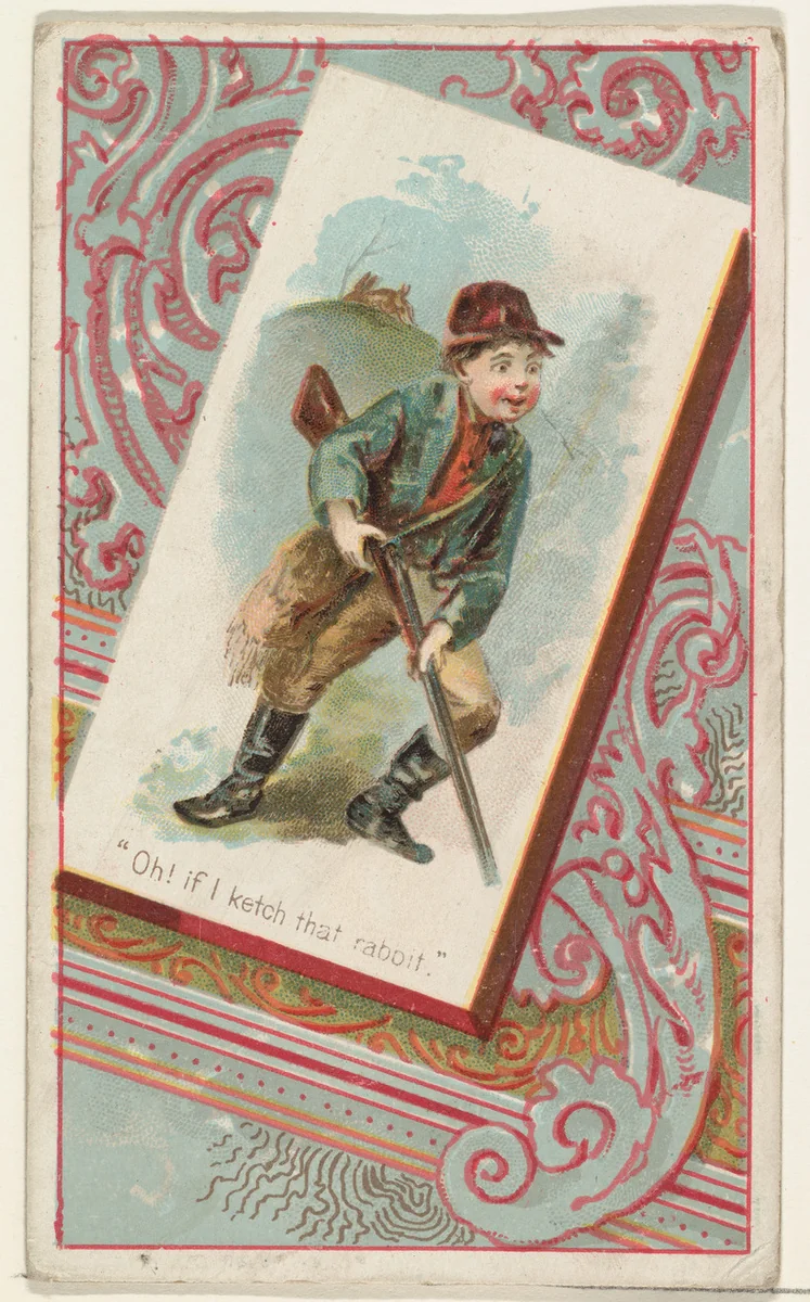 "Oh! if I ketch that rabbit," from the Terrors of America set (N136) issued by Duke Sons & Co. to promote Honest Long Cut Tobacco by W. Duke, Sons & Co., print, 1888-1889