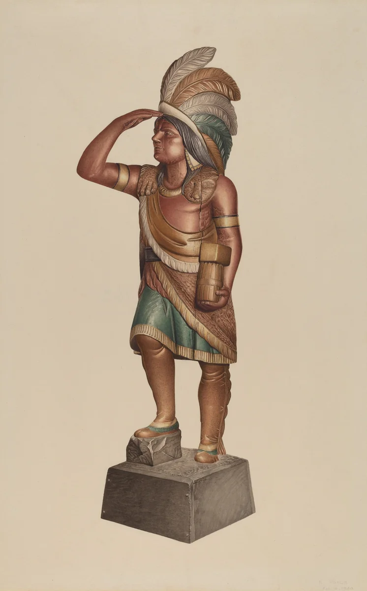 Cigar Store Indian by Robert Pohle, index of american design, 1935-1942