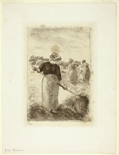 Women Tossing the Hay by Camille Pissarro, print, 1890